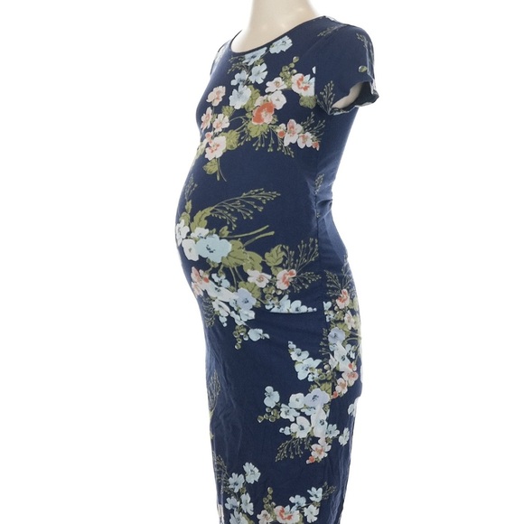 Isabel Maternity by Ingrid & Isabel Blue Bodycon Midi Dress - Picture 1 of 7